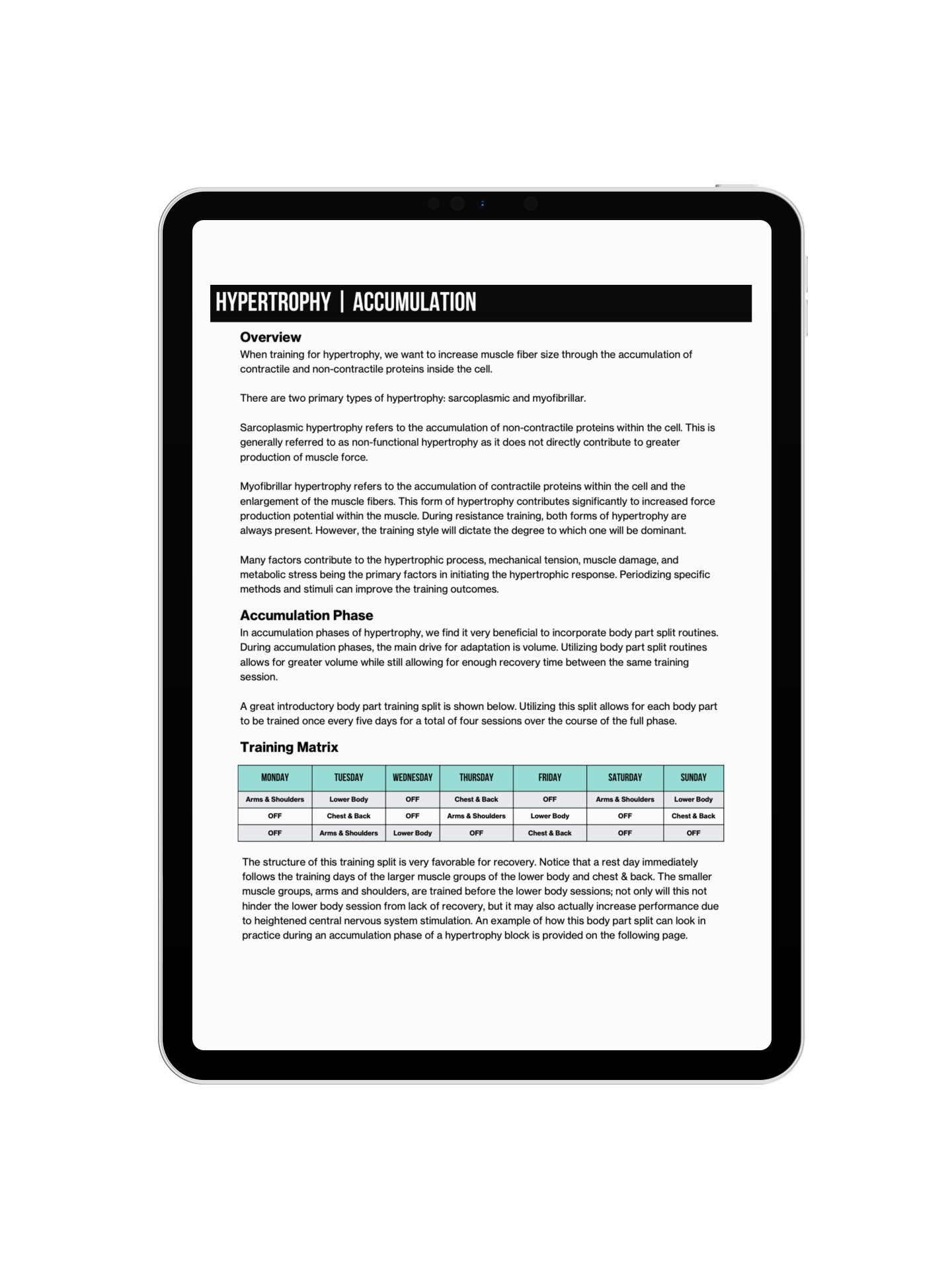 Training Split Database