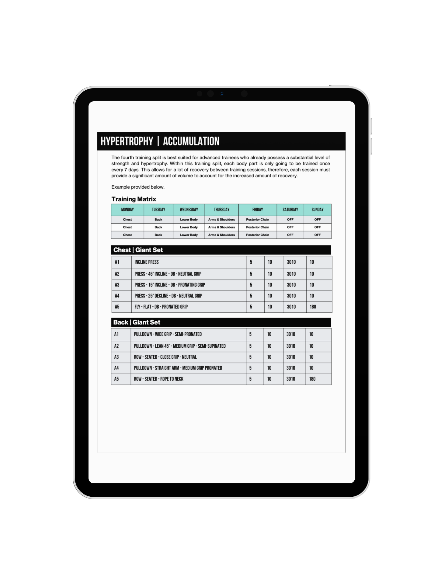 Training Split Database