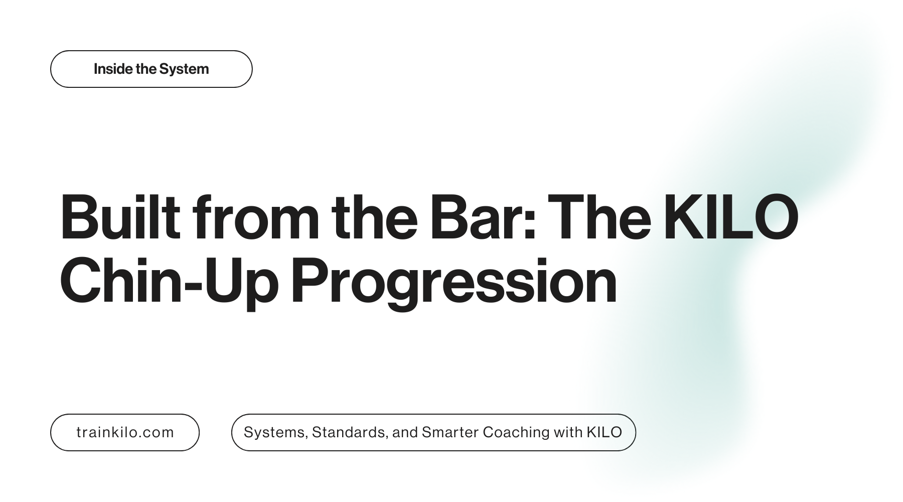Built from the Bar: The KILO Chin-Up Progression