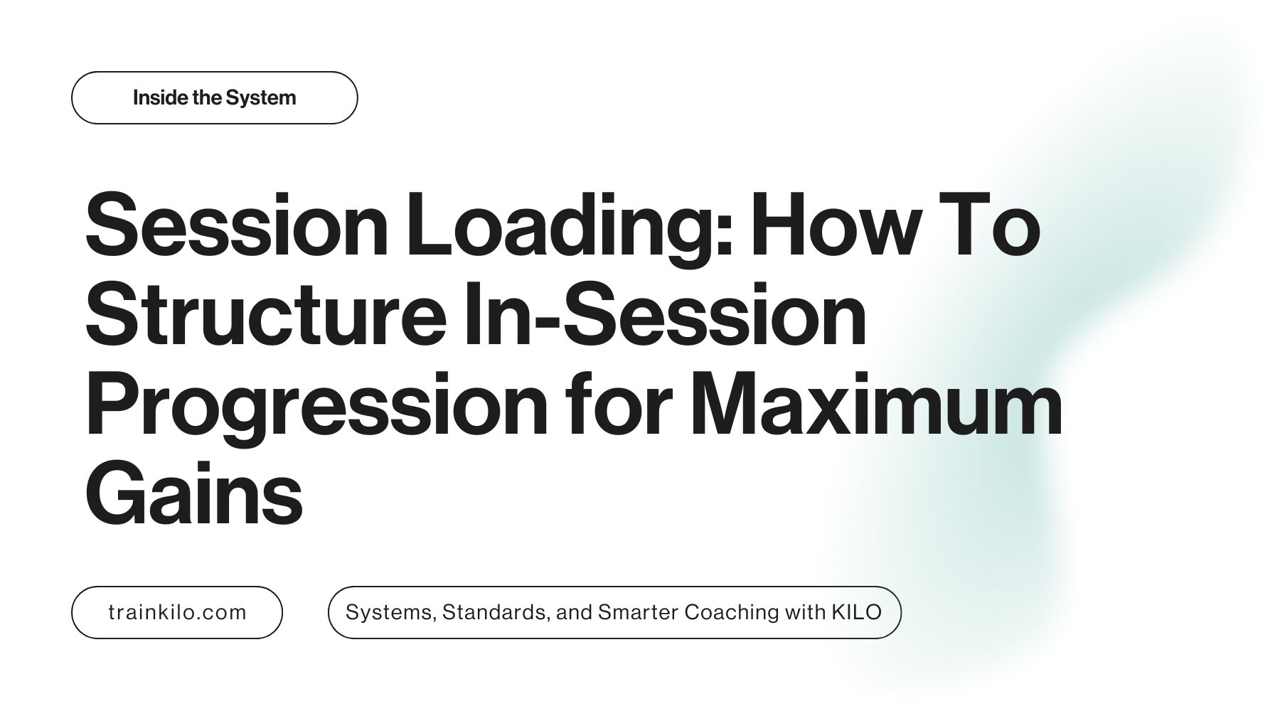 Session Loading: How KILO Structures In-Session Progression for Maximum Gains