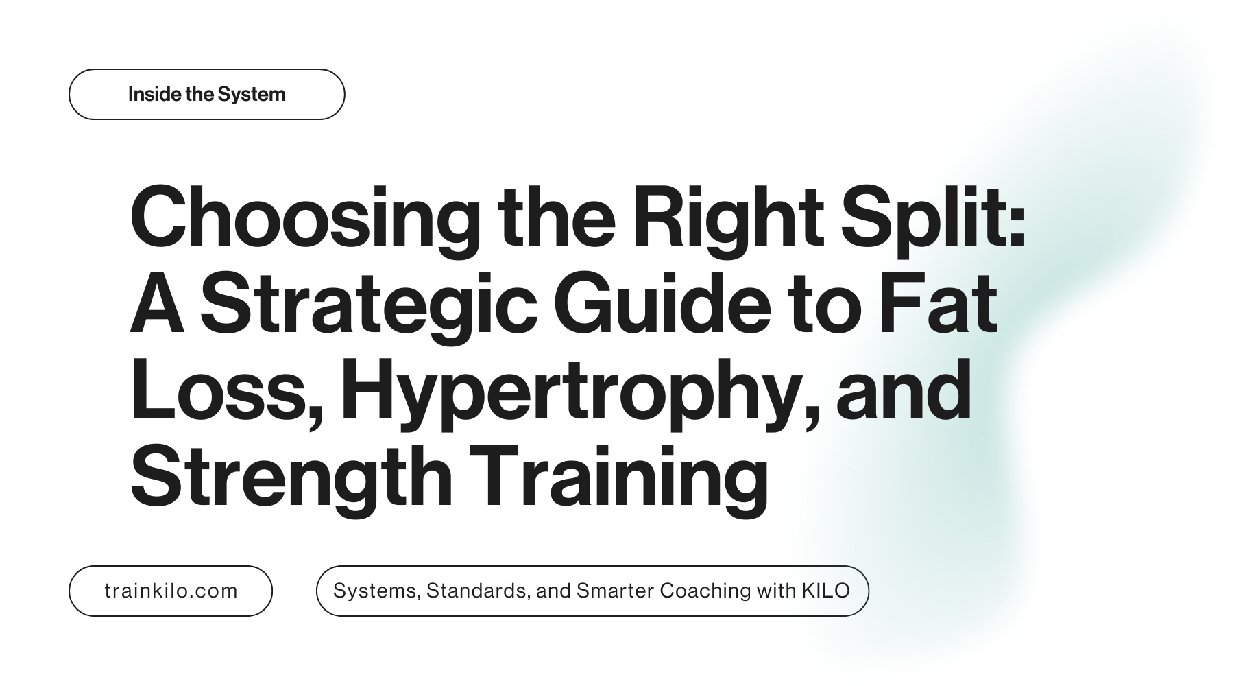 Choosing the Right Split: A Strategic Guide to Fat Loss, Hypertrophy, and Strength Training