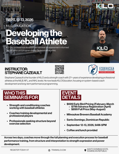 Developing the Baseball Athlete, Sept. 12-13, Santo Domingo